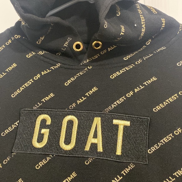 Goat greatest of all time long sleeve hoodie sweatshirt black small  ( 6A ) - Picture 2 of 4